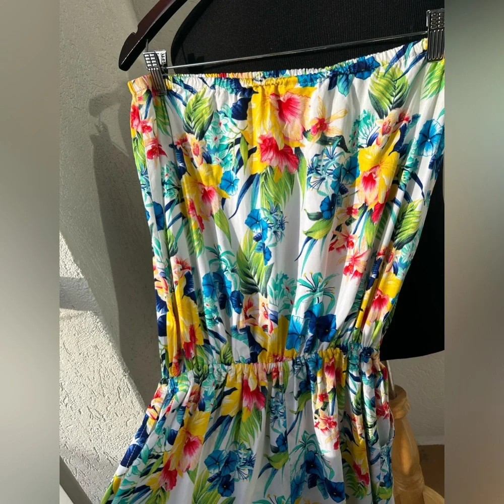 Tommy Bahama floral romper tropical floral romper rayon L NWOT - Picture 11 of 13